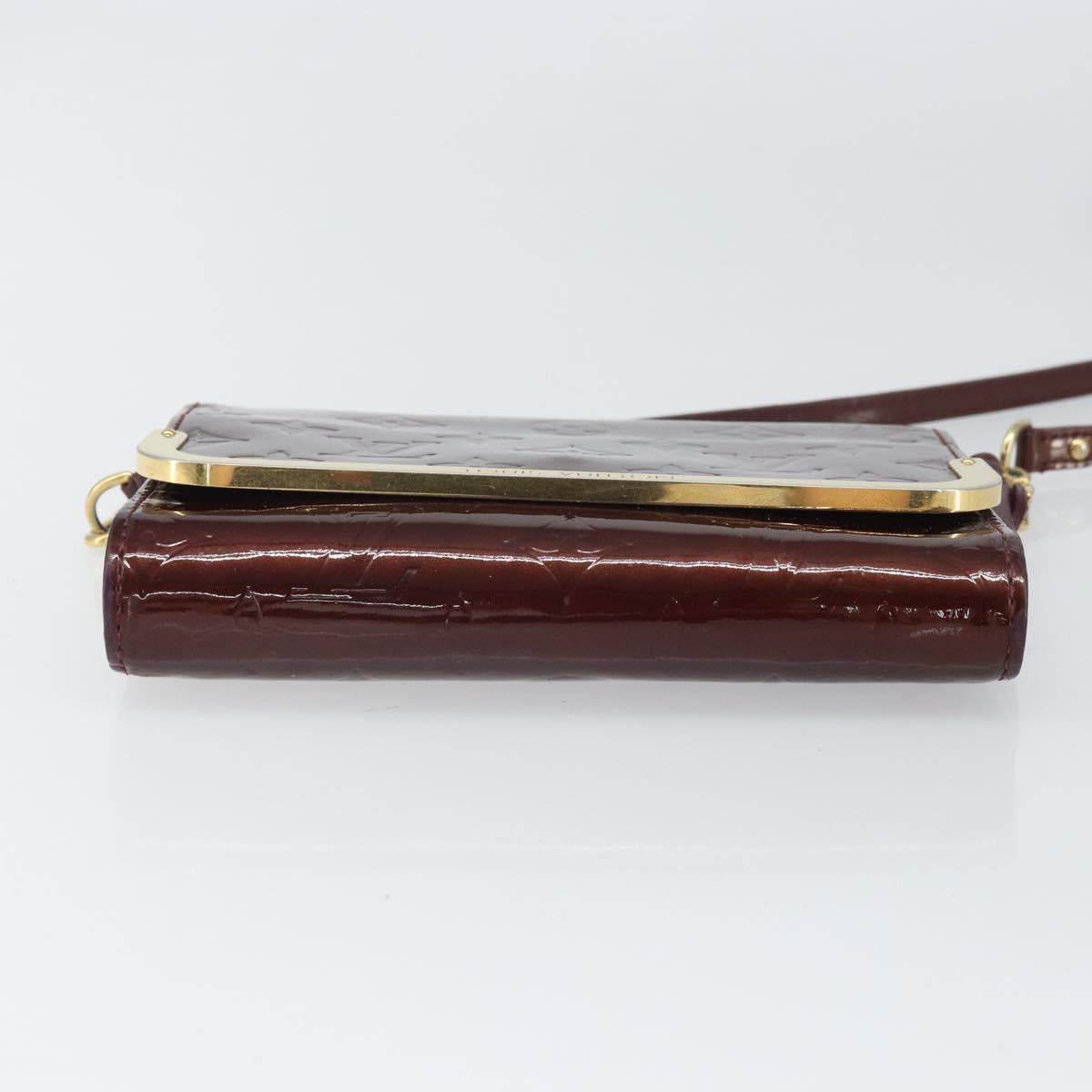 LOUIS VUITTON Monogram Vernis Rossmore PM Bag Rouge Favist M91547 LV Auth ka2074