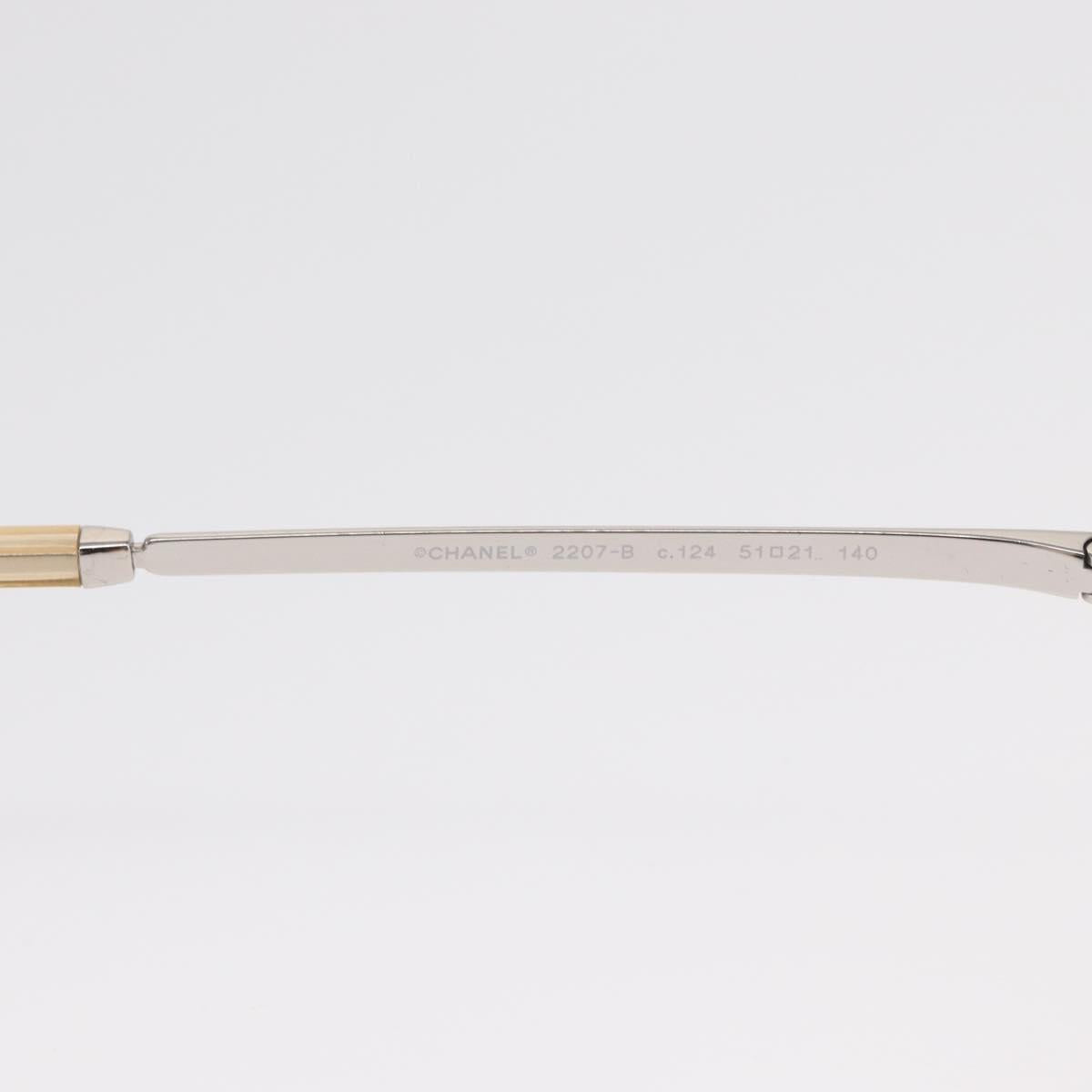 CHANEL Sunglasses metal Beige CC Auth ka2082