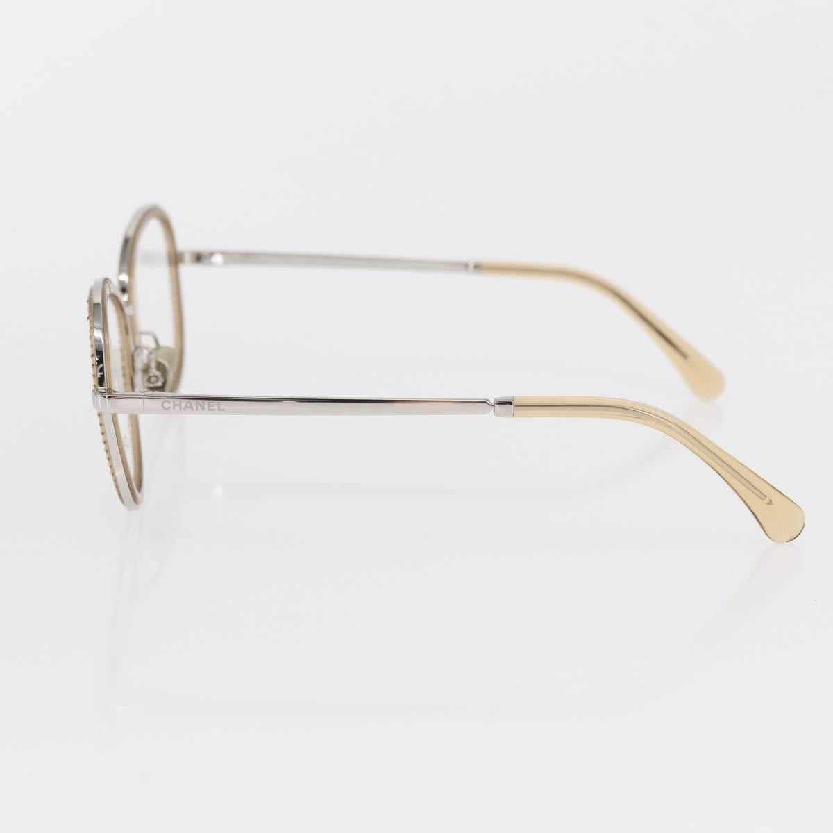 CHANEL Sunglasses metal Beige CC Auth ka2082