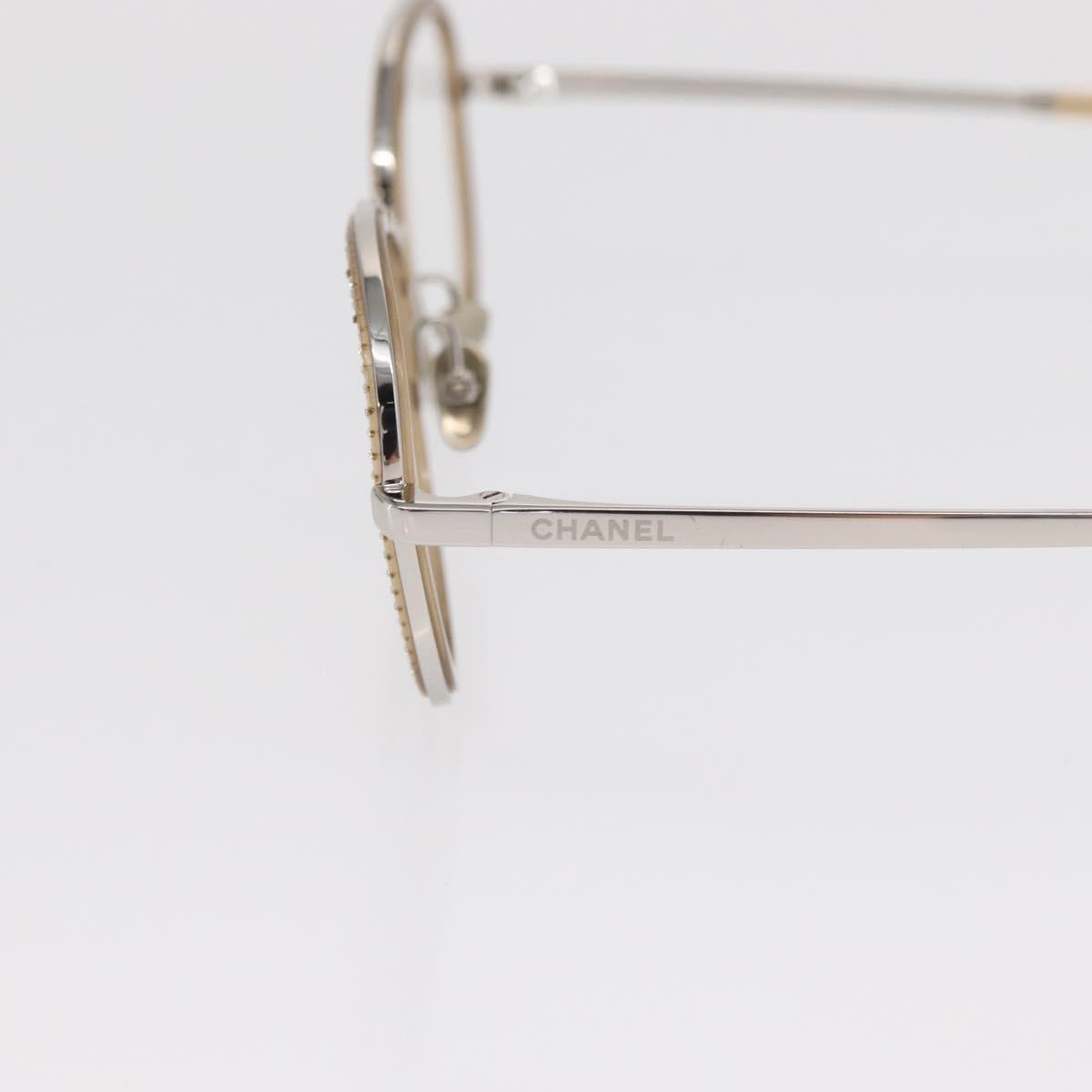 CHANEL Sunglasses metal Beige CC Auth ka2082