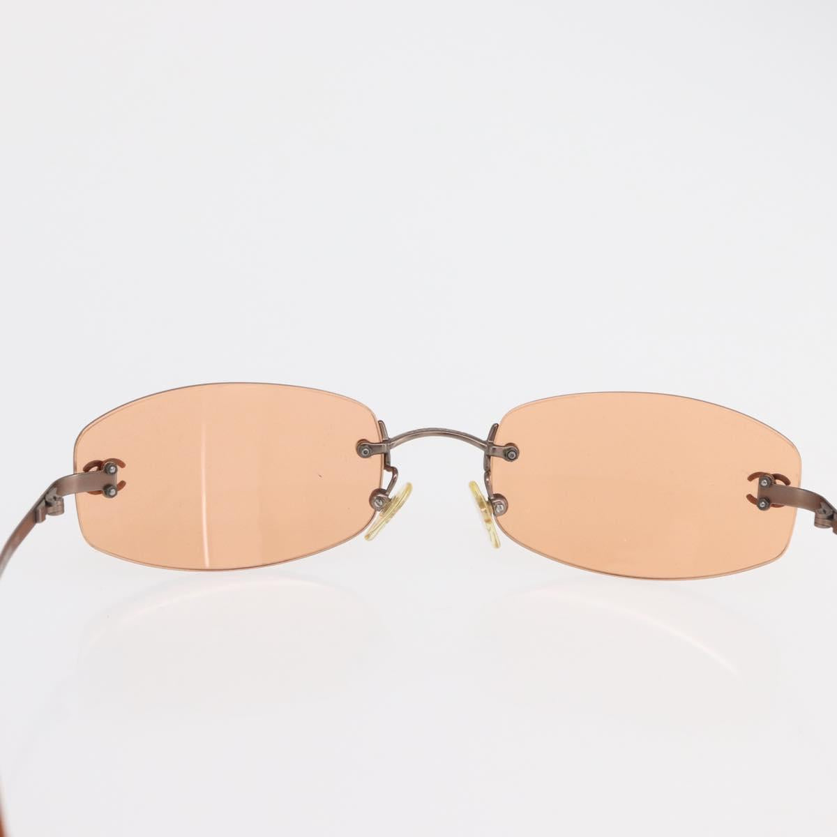 CHANEL Sunglasses metal Orange CC Auth ka2083