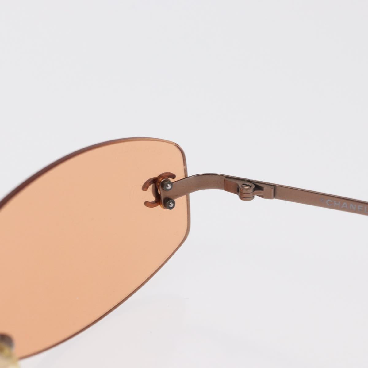 CHANEL Sunglasses metal Orange CC Auth ka2083