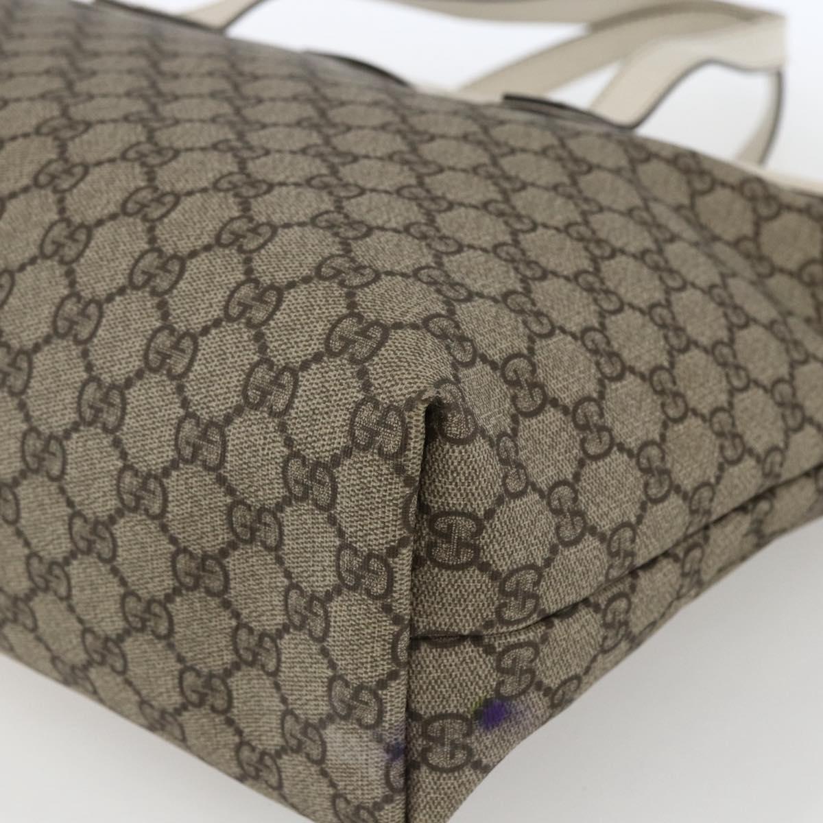 GUCCI GG Supreme Tote Bag PVC Beige 211137 Auth ka2107