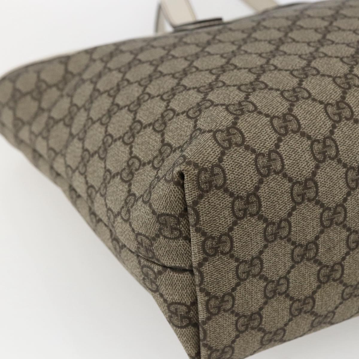 GUCCI GG Supreme Tote Bag PVC Beige 211137 Auth ka2107