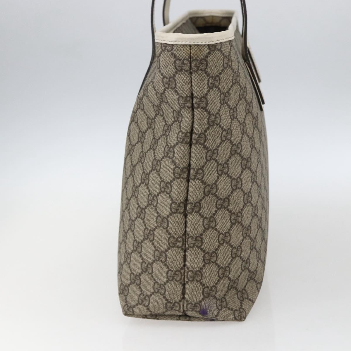 GUCCI GG Supreme Tote Bag PVC Beige 211137 Auth ka2107