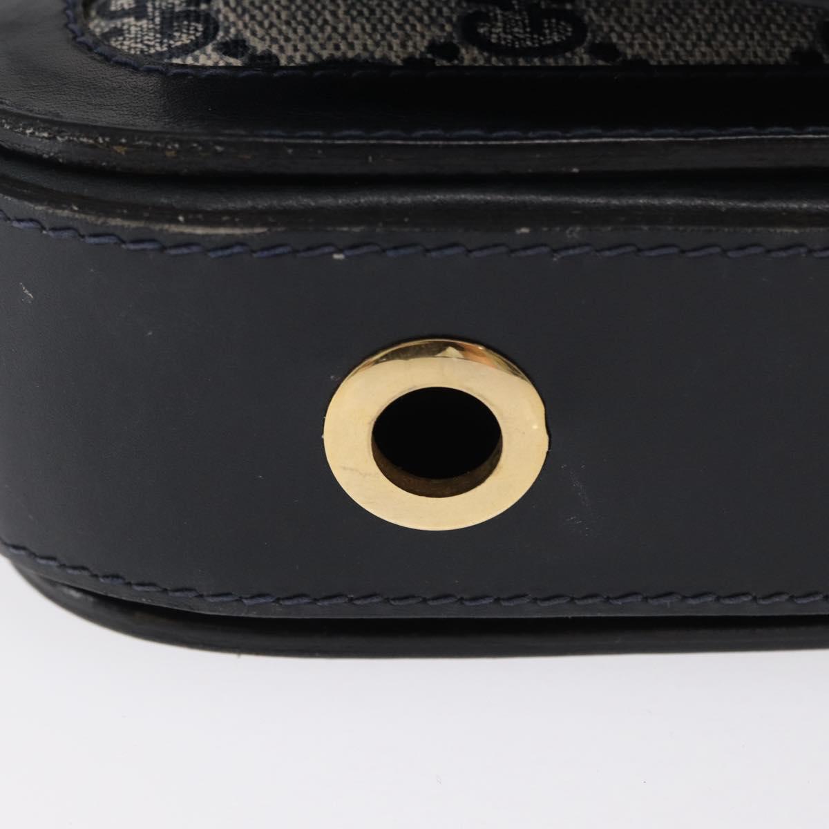 GUCCI GG Supreme Sherry Line Shoulder Bag PVC Navy Gold Auth ka2109