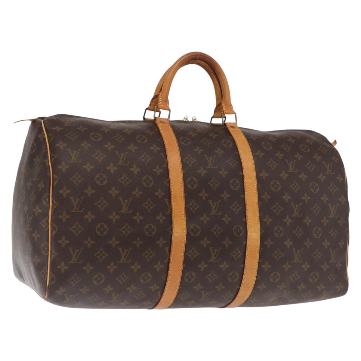 LOUIS VUITTON Monogram Keepall 55 Boston Bag M41424 LV Auth ka2118
