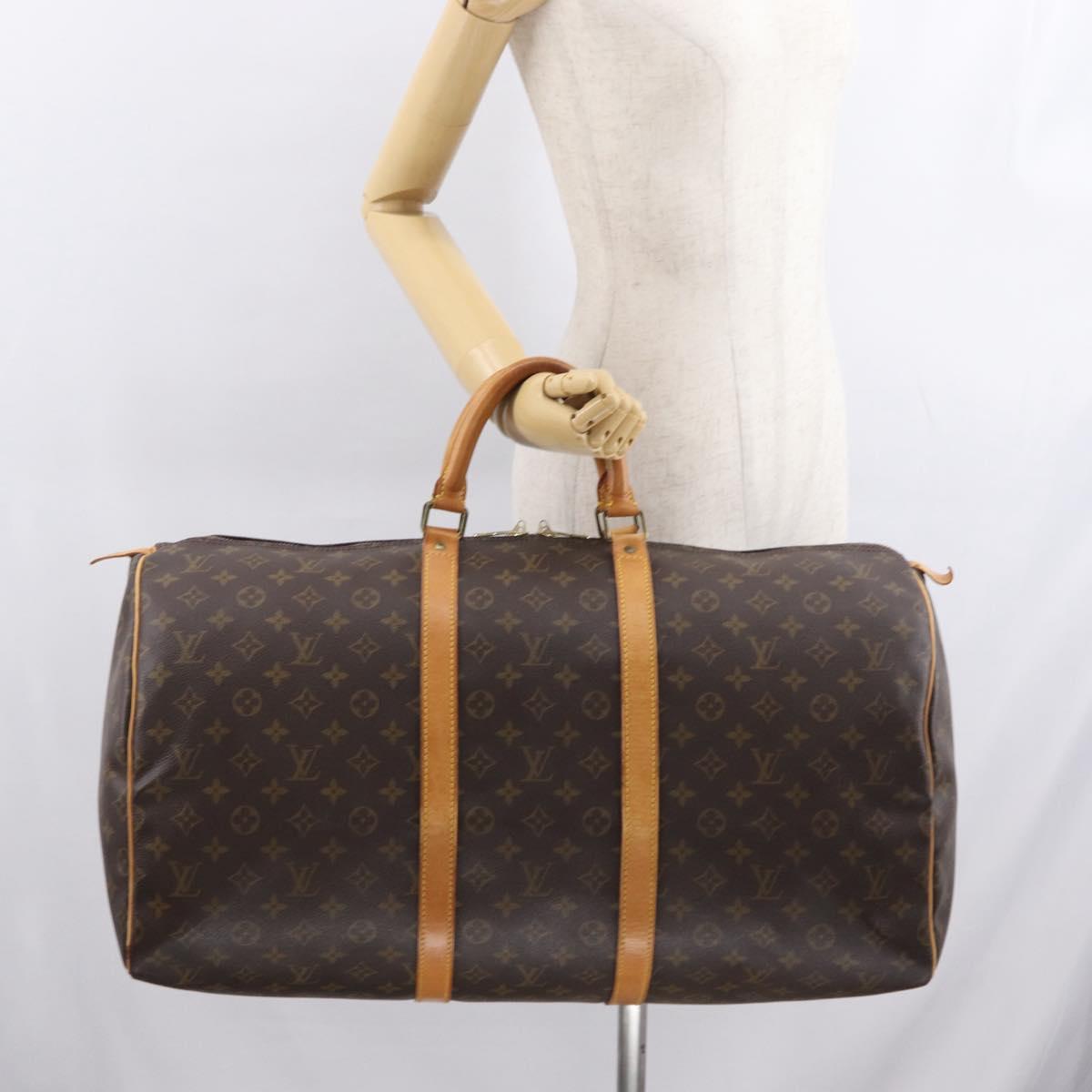 LOUIS VUITTON Monogram Keepall 55 Boston Bag M41424 LV Auth ka2118