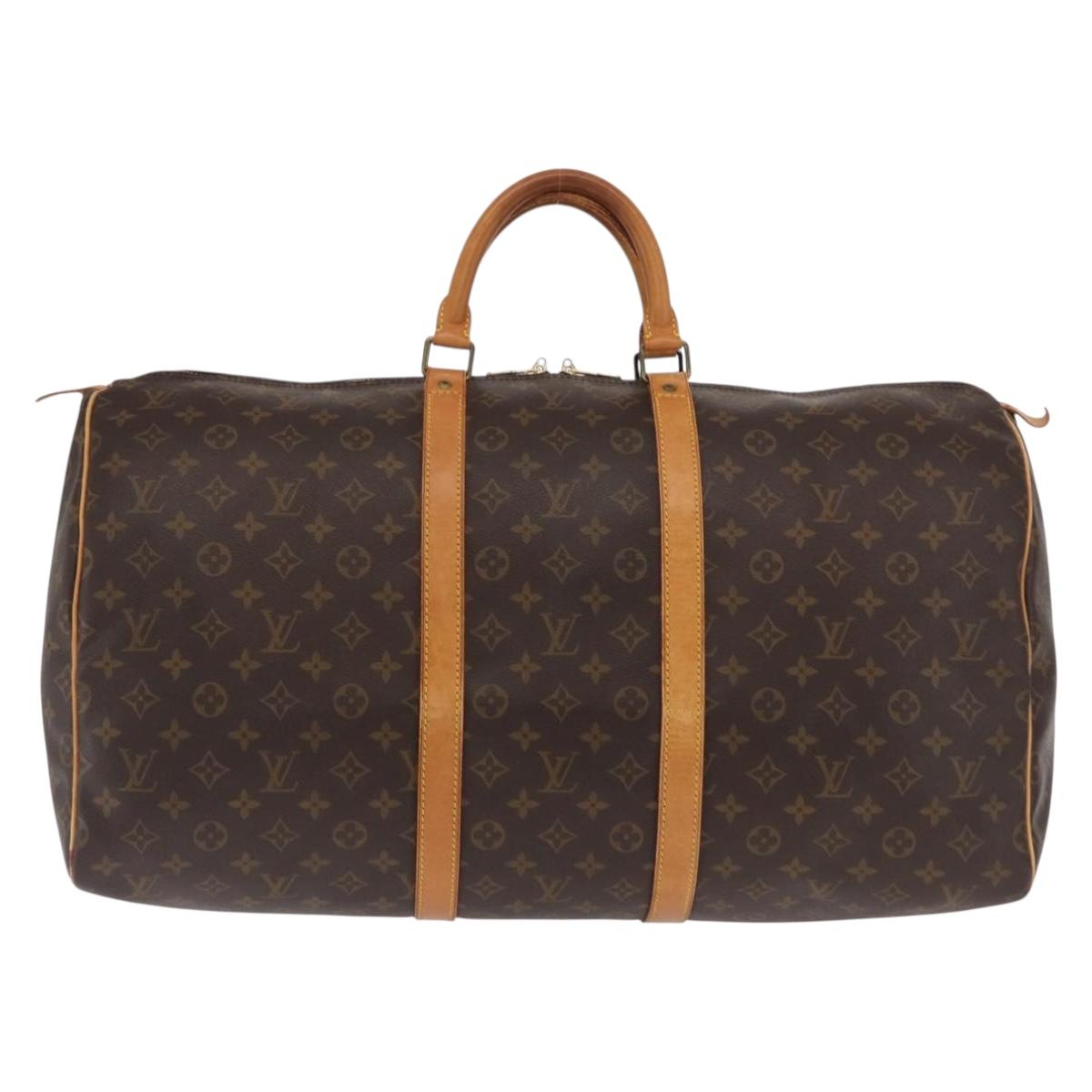 LOUIS VUITTON Monogram Keepall 55 Boston Bag M41424 LV Auth ka2118