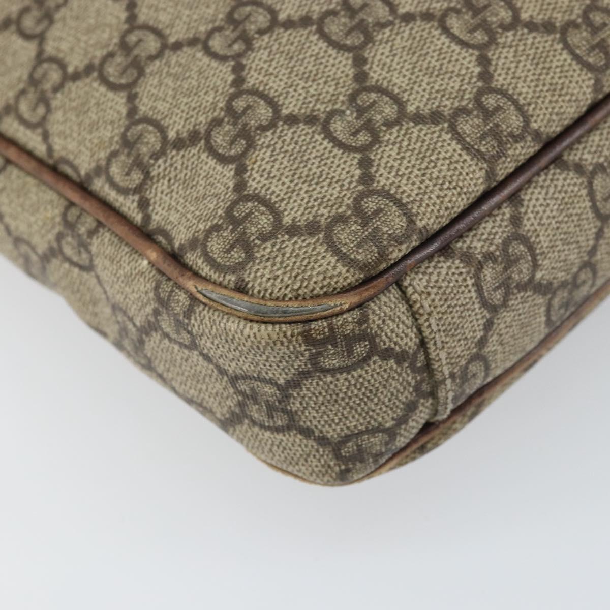 GUCCI GG Supreme Shoulder Bag PVC Leather Beige 92551 Auth ka2120