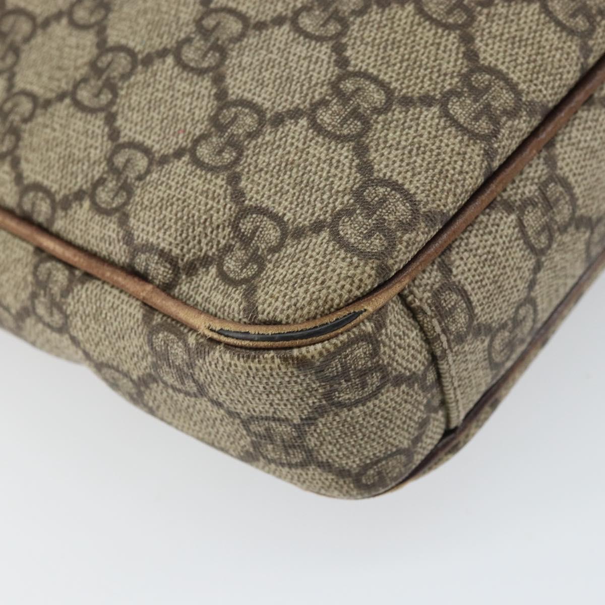 GUCCI GG Supreme Shoulder Bag PVC Leather Beige 92551 Auth ka2120