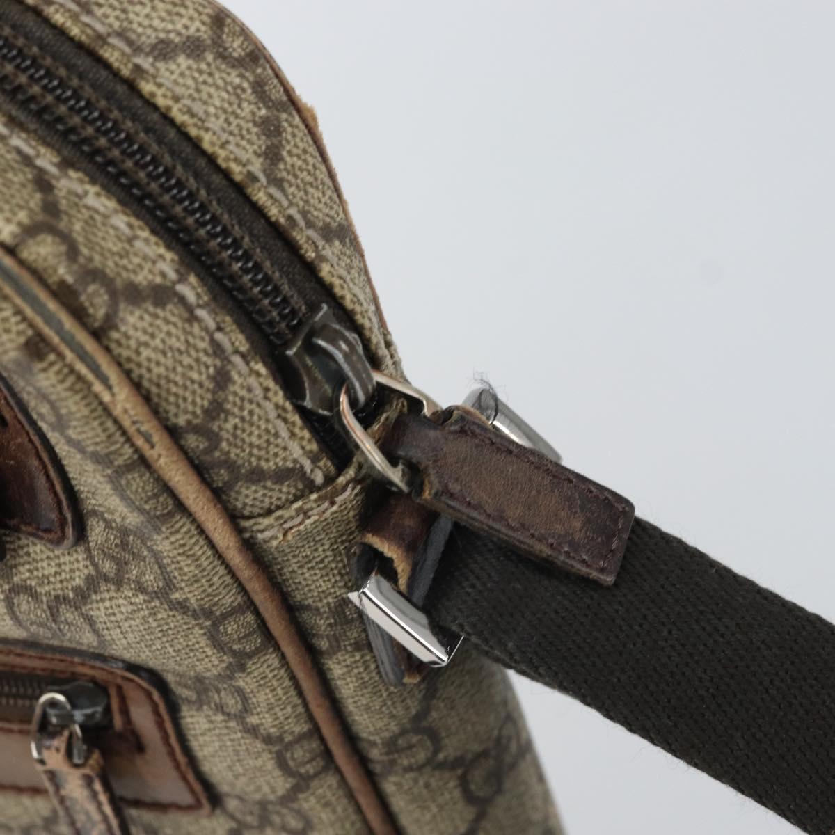 GUCCI GG Supreme Shoulder Bag PVC Leather Beige 92551 Auth ka2120