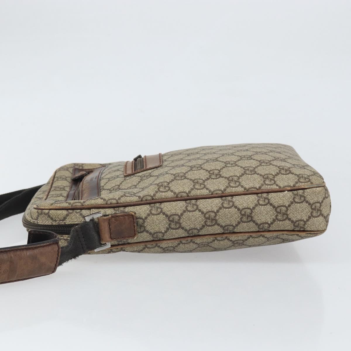 GUCCI GG Supreme Shoulder Bag PVC Leather Beige 92551 Auth ka2120