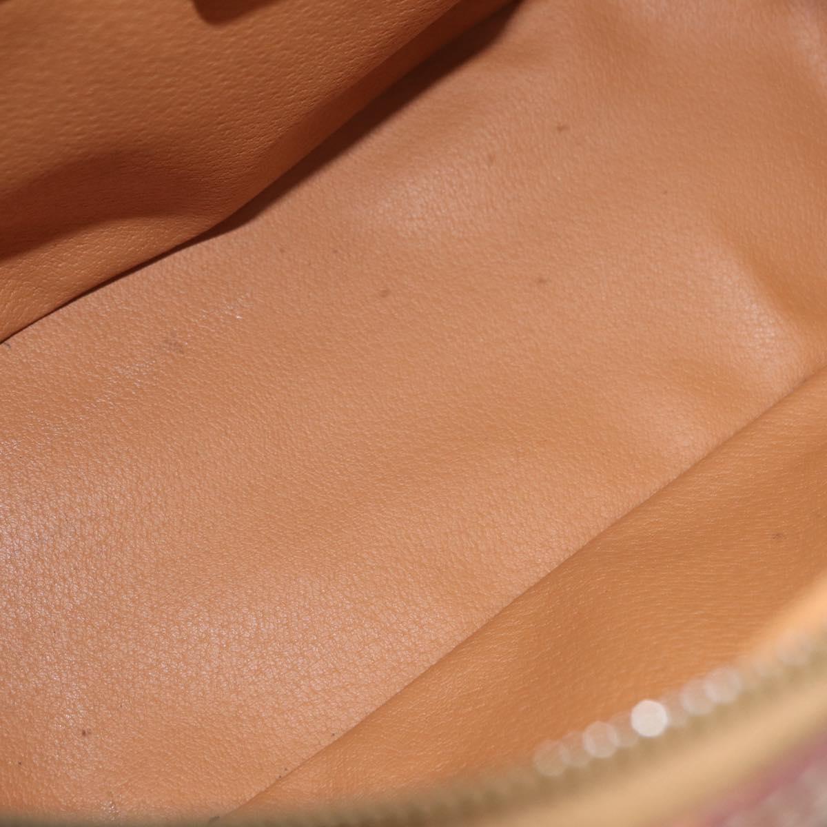 CELINE Macadam Canvas Hand Bag PVC Leather Brown Gold Auth ka213