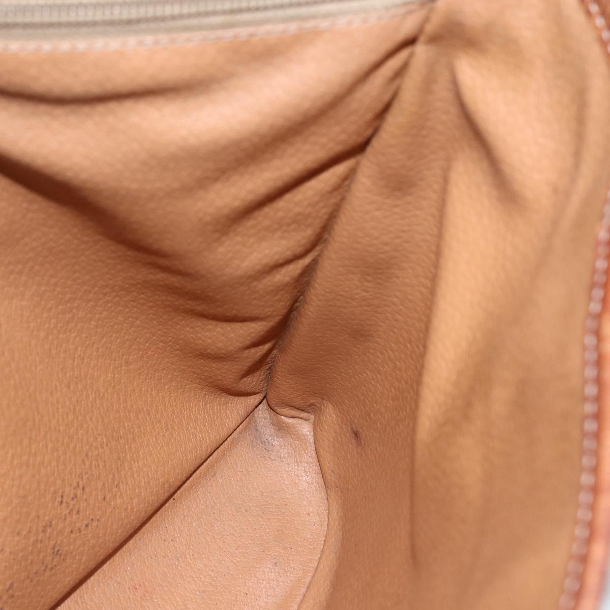 CELINE Macadam Canvas Tote Bag PVC Leather Brown Gold Auth ka2135