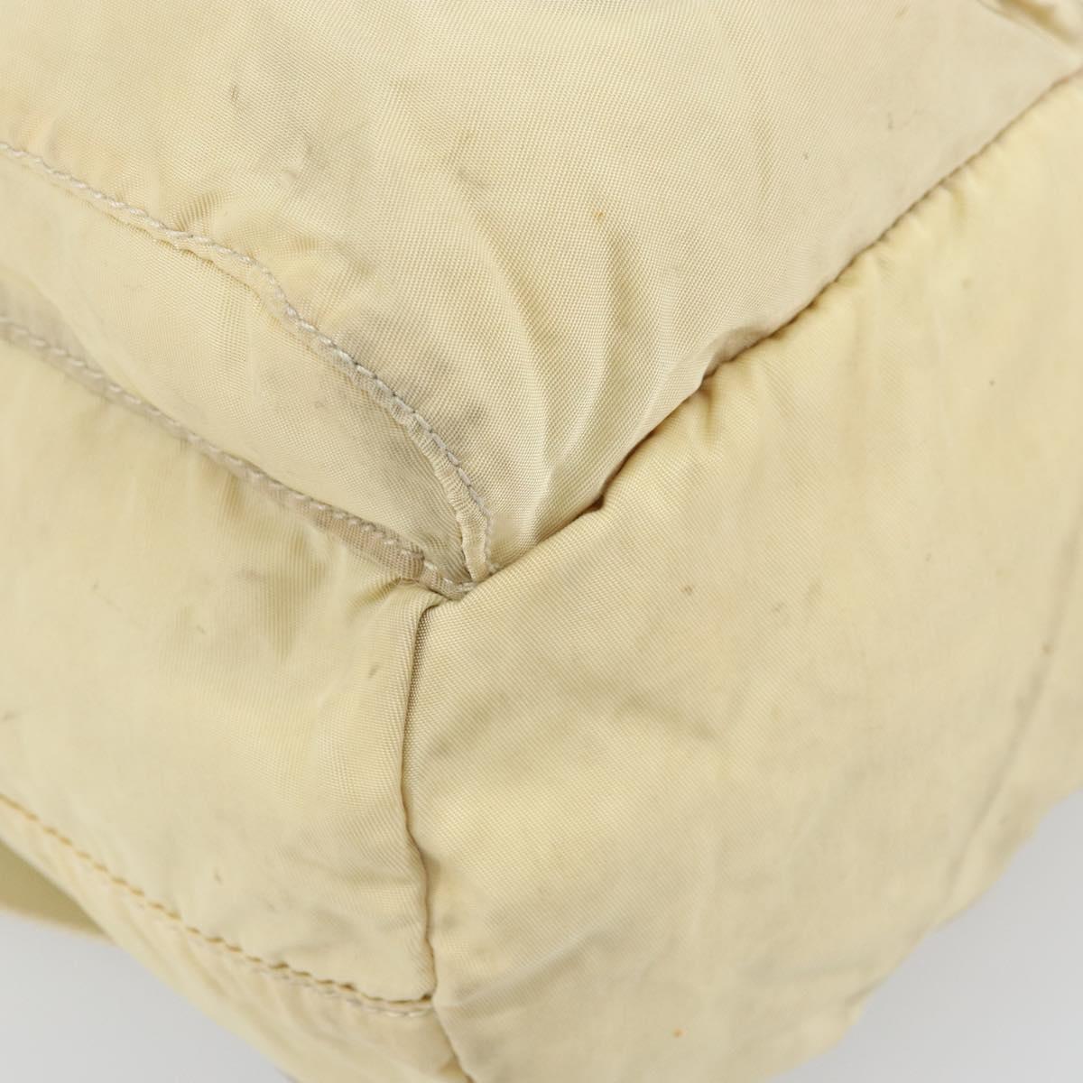 PRADA Backpack Nylon Ivory Silver Auth ka2156