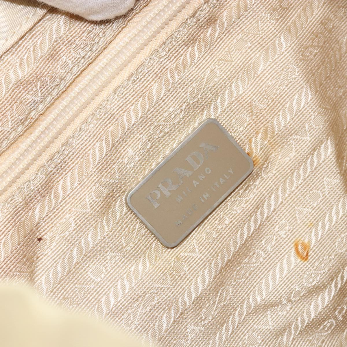 PRADA Backpack Nylon Ivory Silver Auth ka2156