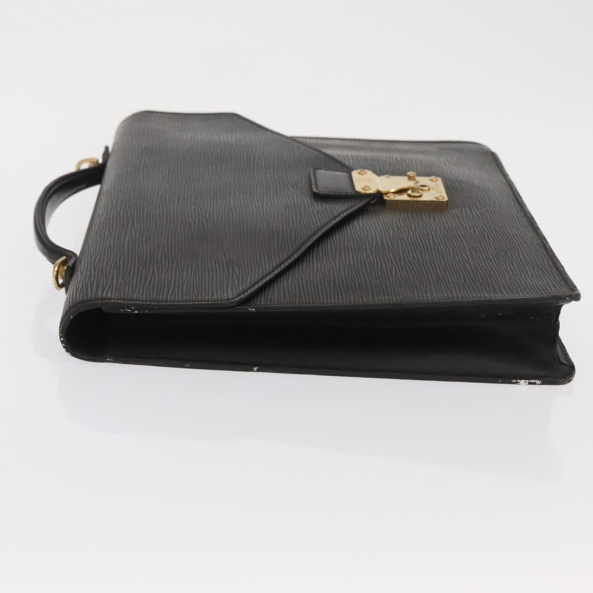 LOUIS VUITTON Epi Porte Documents Bandouliere Briefcase Black M54462 Auth ka2157