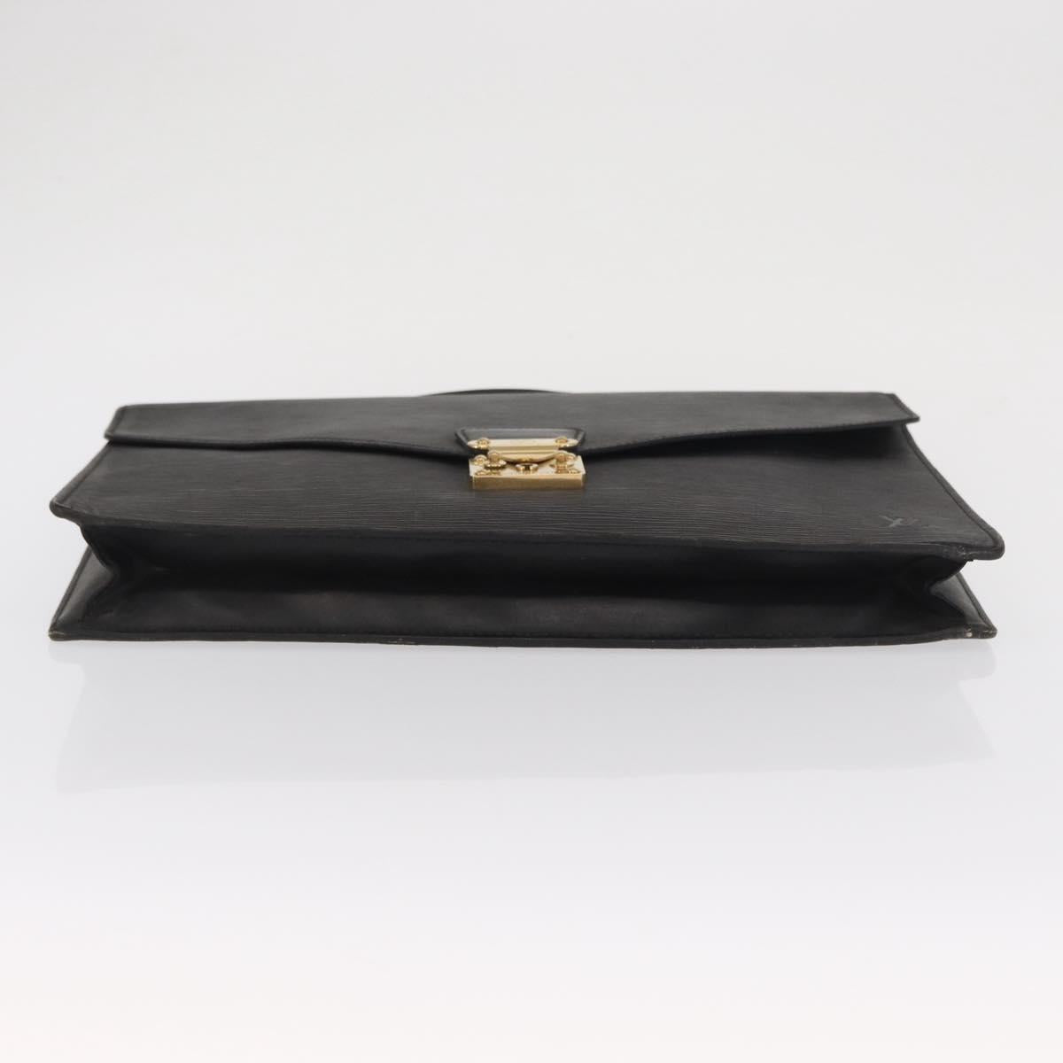 LOUIS VUITTON Epi Porte Documents Bandouliere Briefcase Black M54462 Auth ka2157
