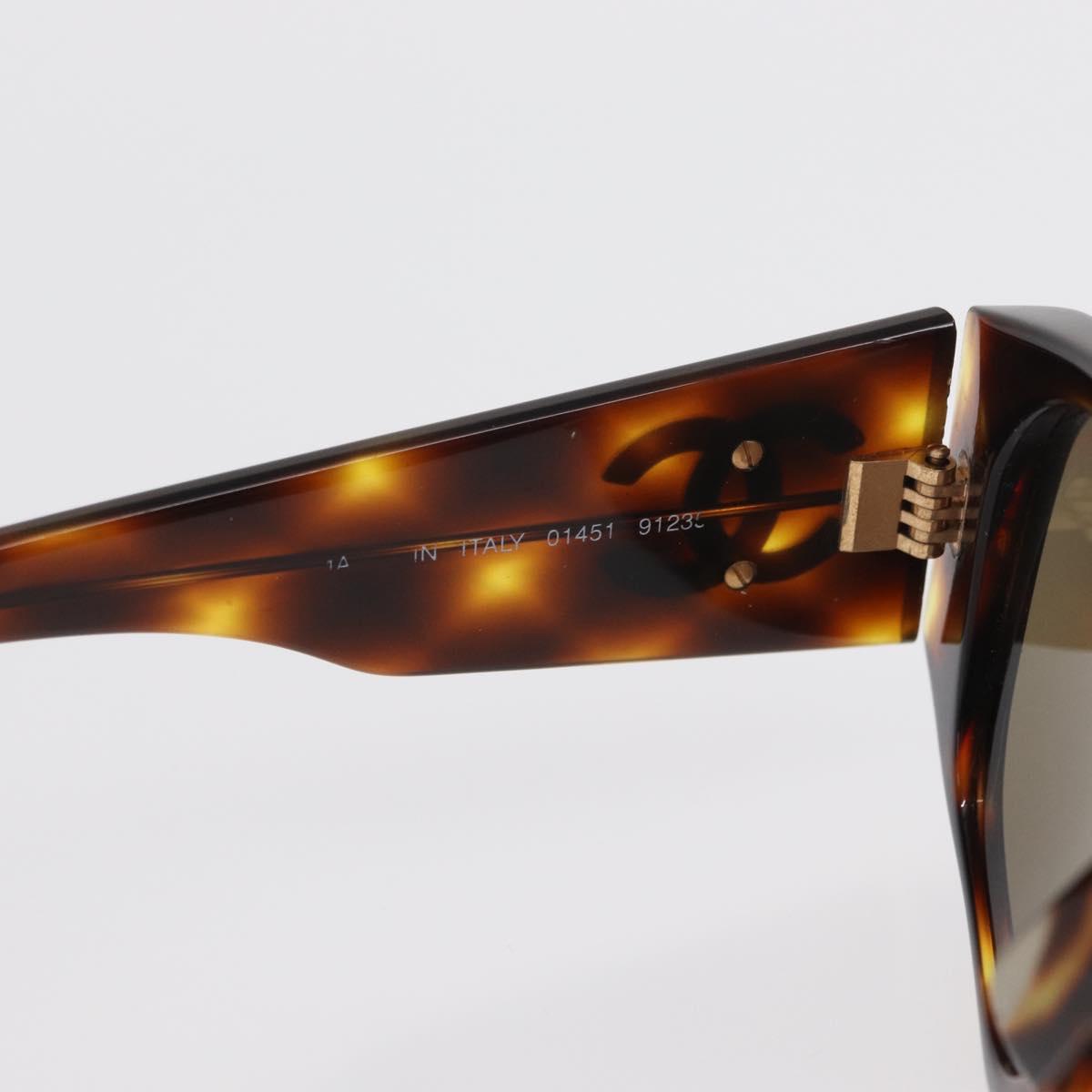 CHANEL Sunglasses plastic Brown CC Auth ka2158