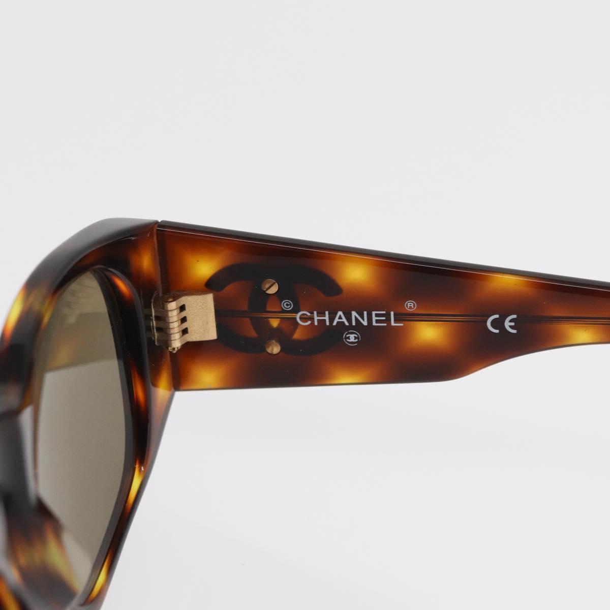 CHANEL Sunglasses plastic Brown CC Auth ka2158