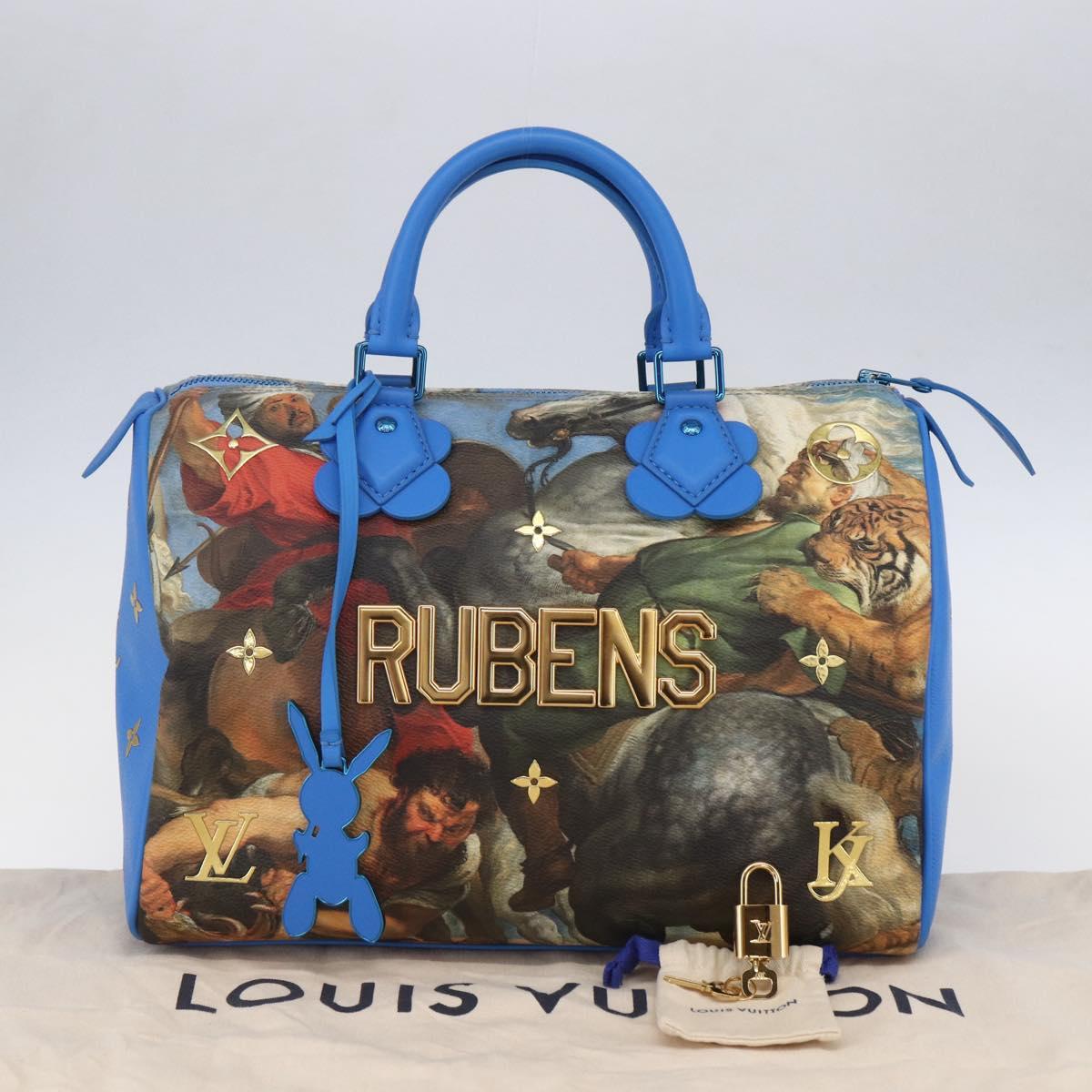 LOUIS VUITTON Masters Collection RUBENS Speedy 30 Bag Blue M43305 Auth ka215SM