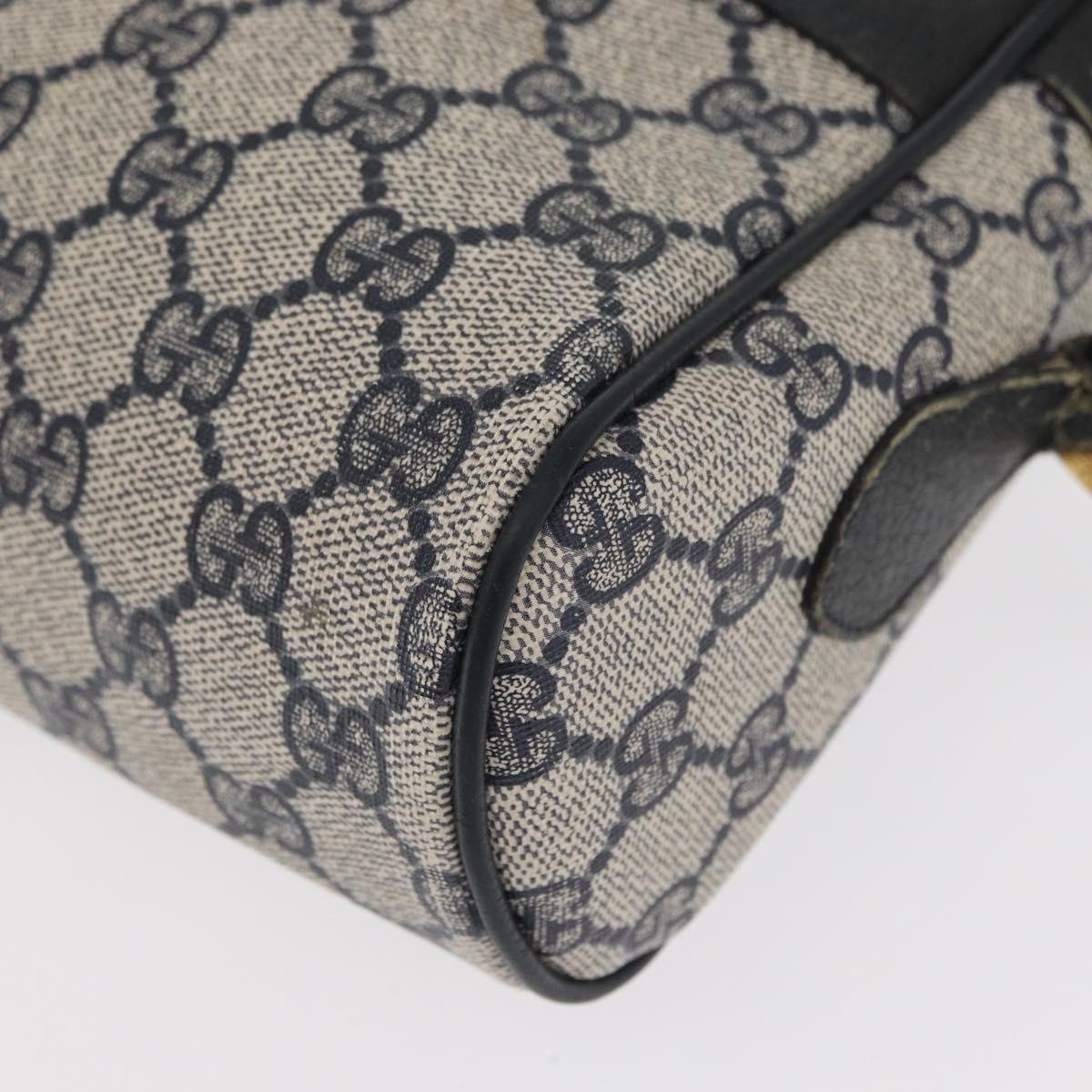 GUCCI GG Supreme Sherry Line Shoulder Bag PVC Navy Gold 68 02 005 Auth ka216