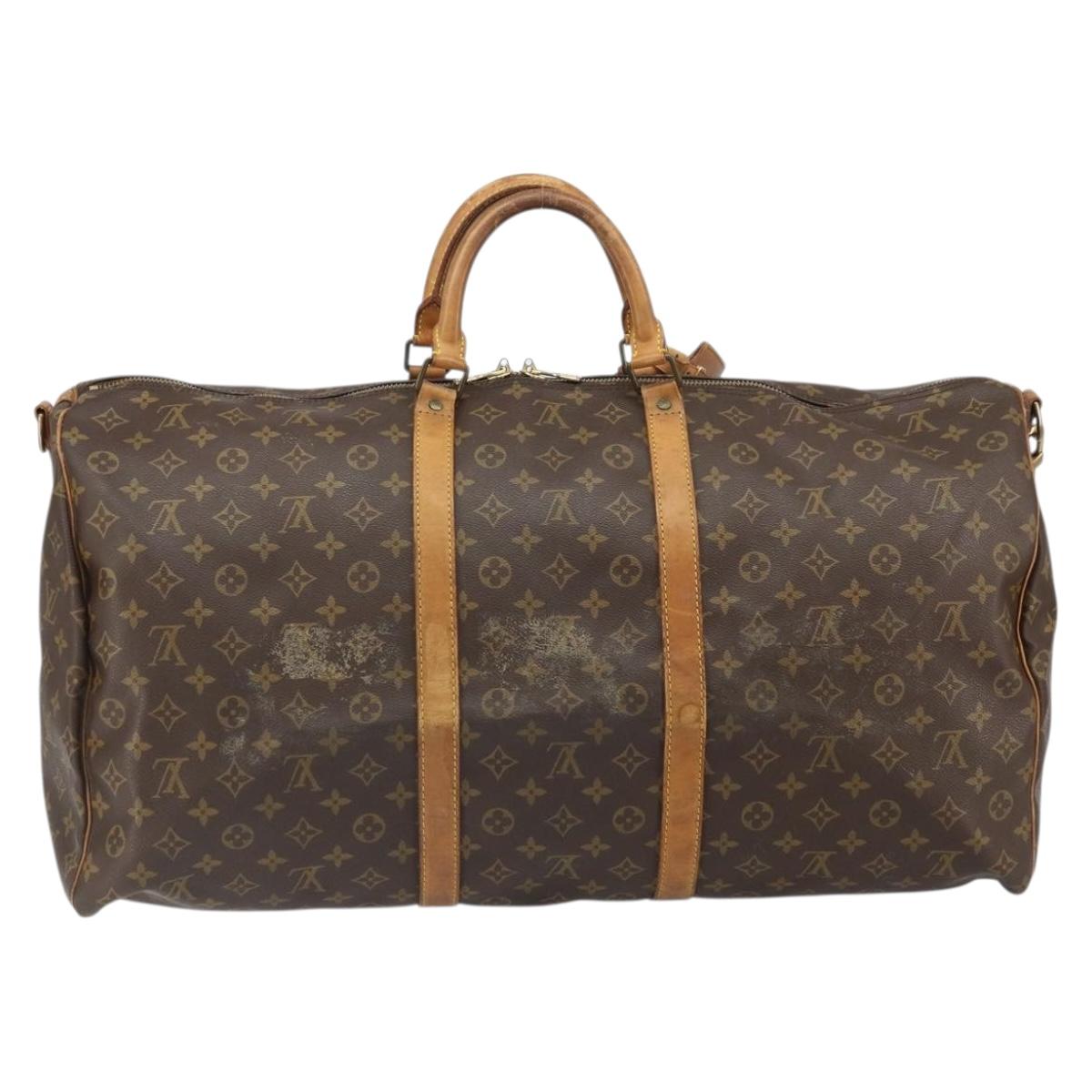 LOUIS VUITTON Monogram Keepall Bandouliere 60 Boston Bag M41412 LV Auth ka2170