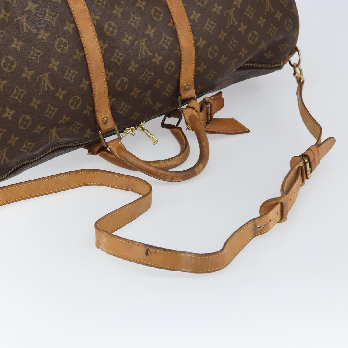 LOUIS VUITTON Monogram Keepall Bandouliere 60 Boston Bag M41412 LV Auth ka2170
