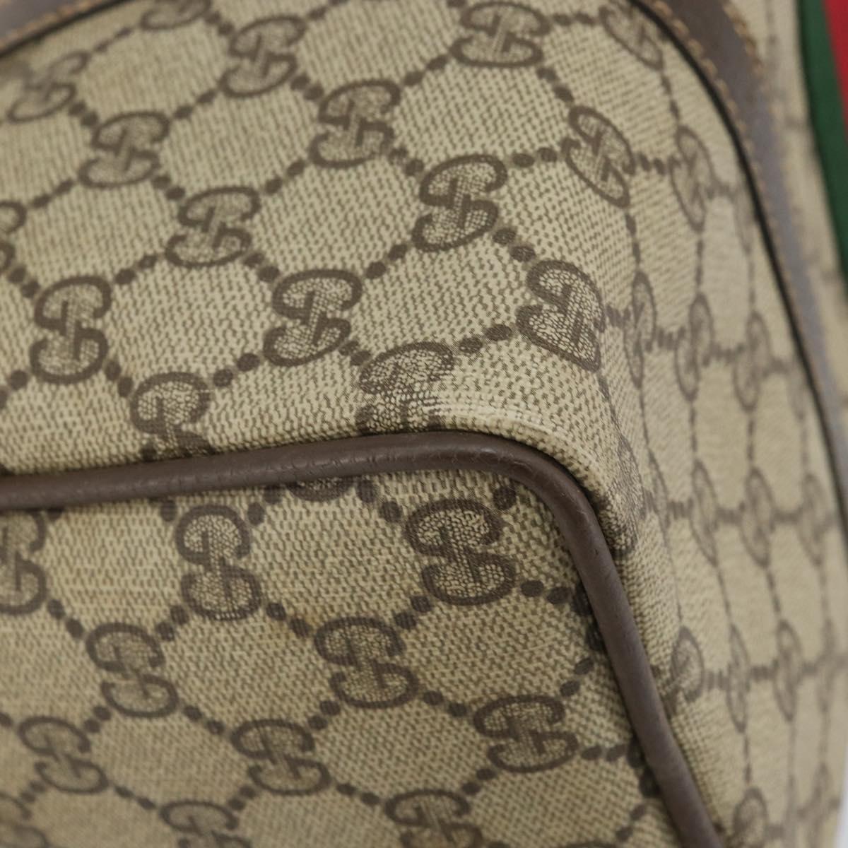 GUCCI GG Supreme Web Sherry Line Hand Bag PVC Beige Gold 24 012 3842 Auth ka2171