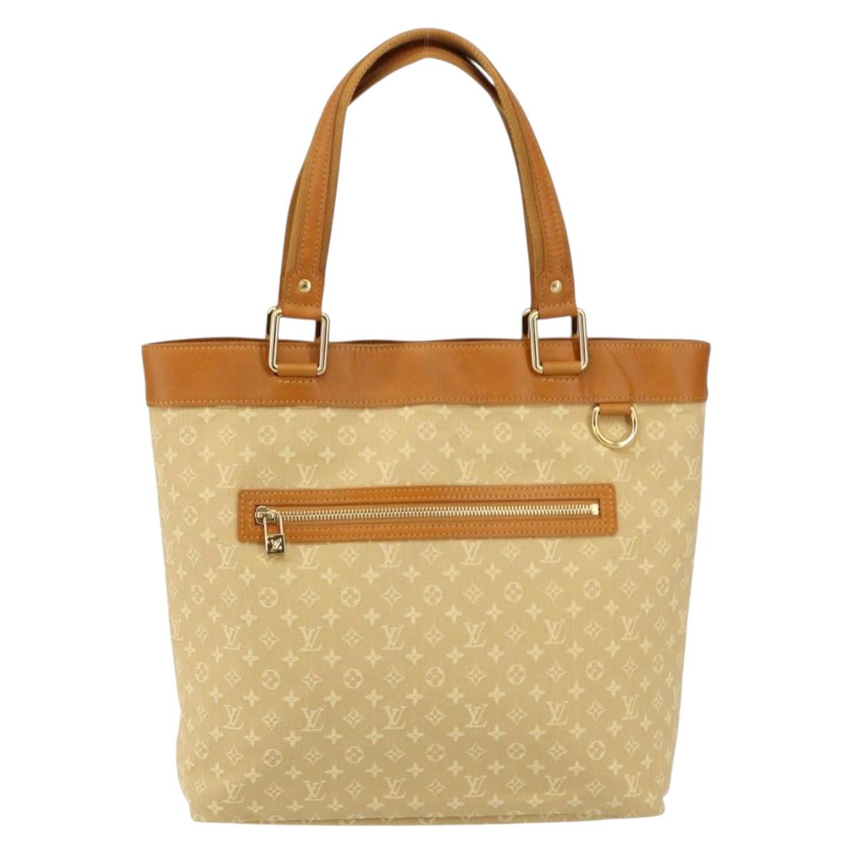 LOUIS VUITTON Monogram Mini Lucille GM Tote Bag Beige M92683 LV Auth ka218