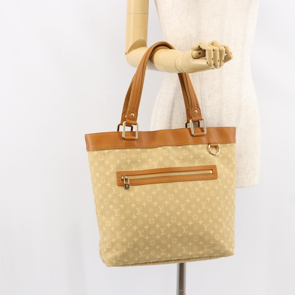 LOUIS VUITTON Monogram Mini Lucille GM Tote Bag Beige M92683 LV Auth ka218