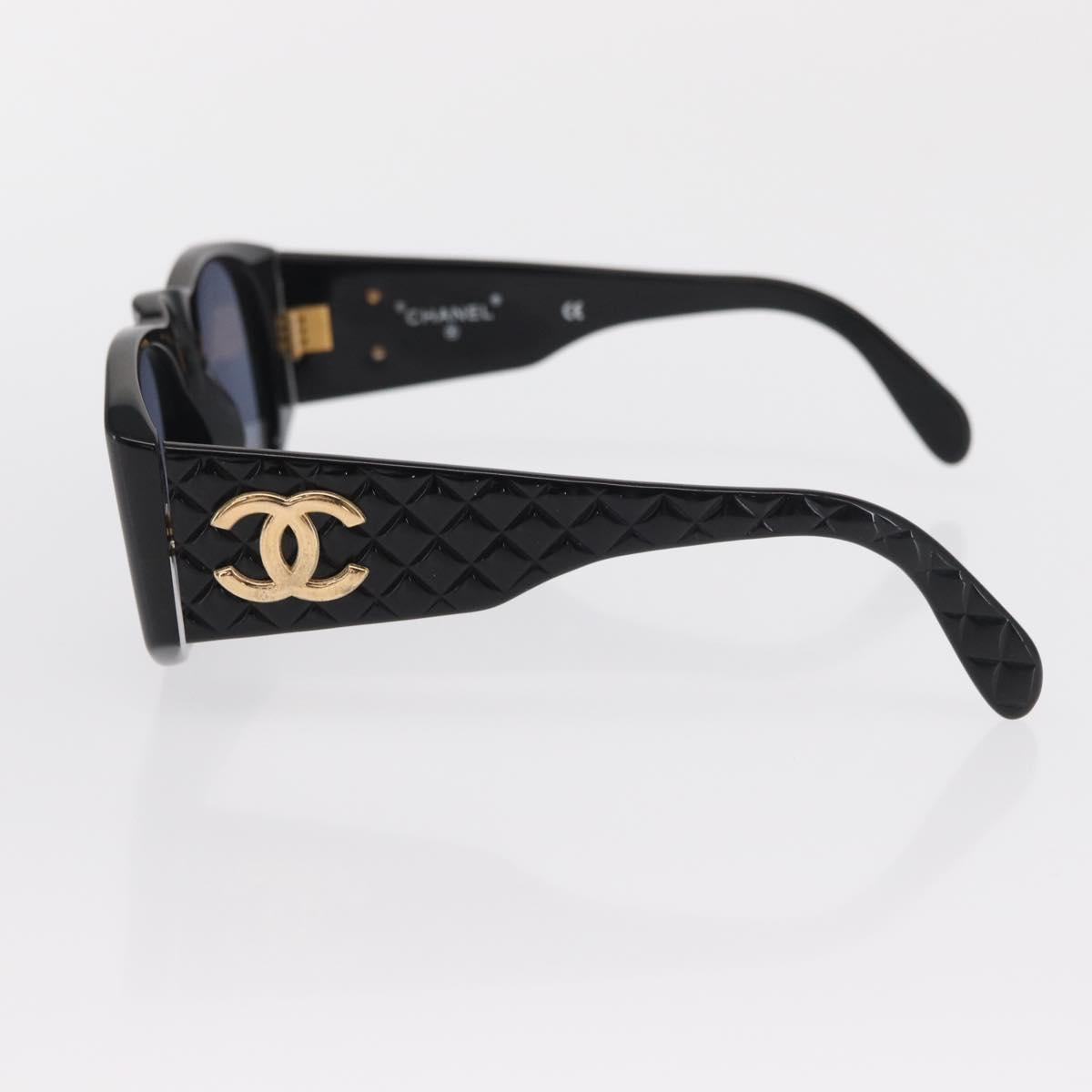 CHANEL Sunglasses plastic Black CC Auth ka2181