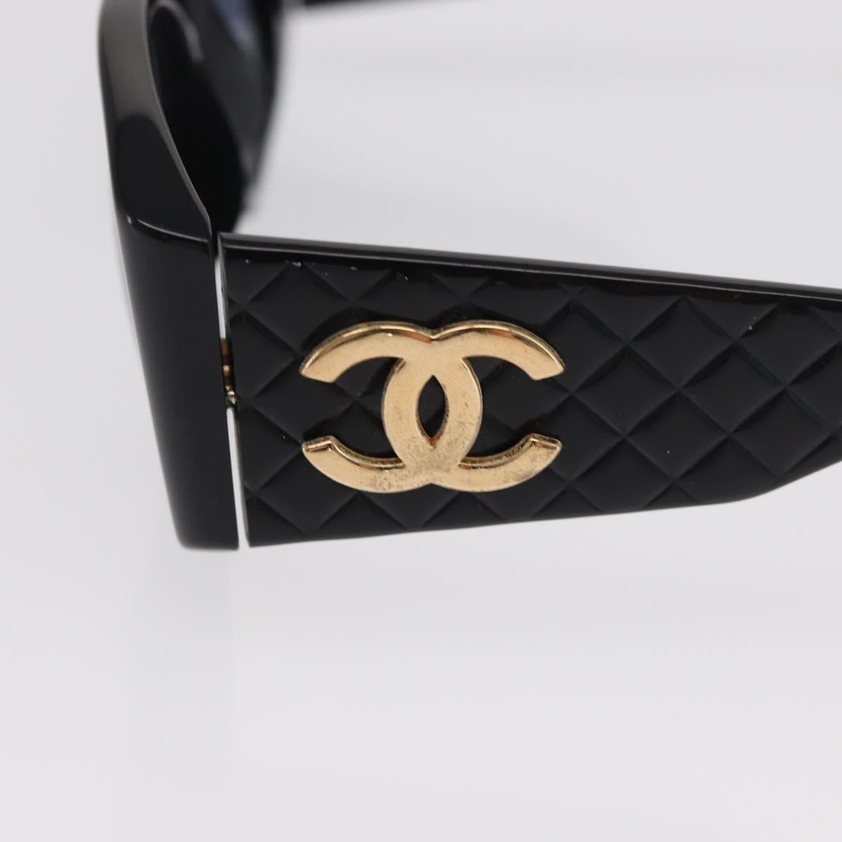 CHANEL Sunglasses plastic Black CC Auth ka2181