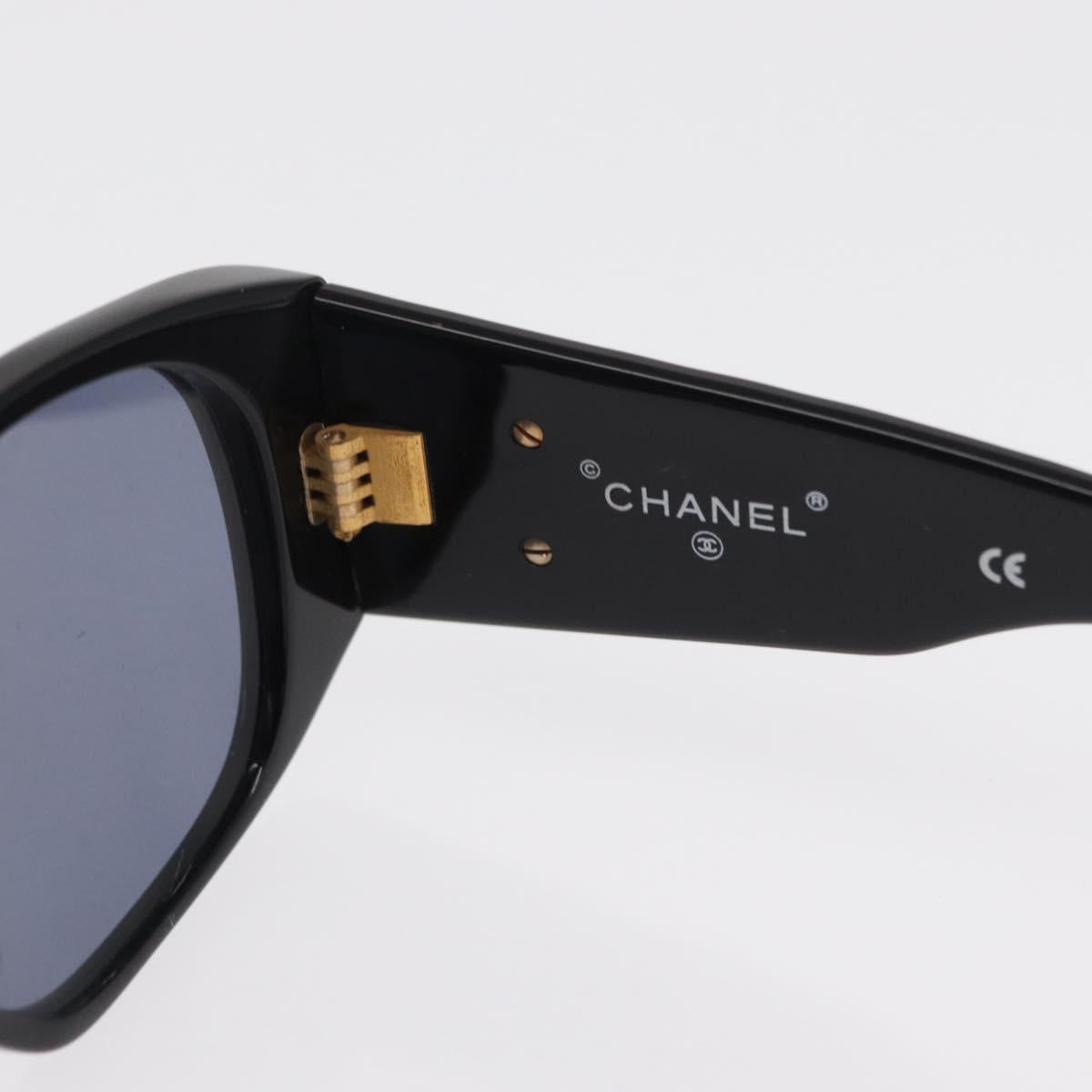 CHANEL Sunglasses plastic Black CC Auth ka2181