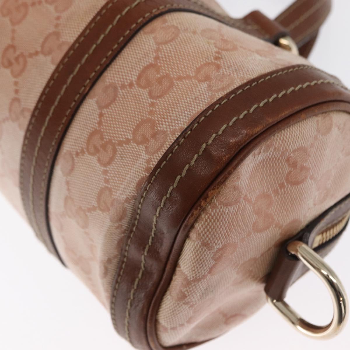 GUCCI GG Crystal Hand Bag Coated Canvas Pink Gold 181485 Auth ka2189