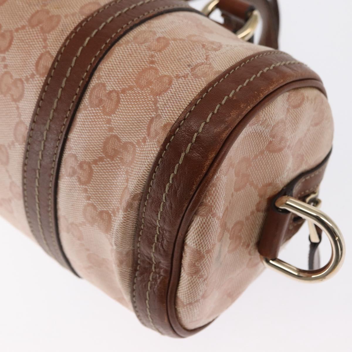 GUCCI GG Crystal Hand Bag Coated Canvas Pink Gold 181485 Auth ka2189