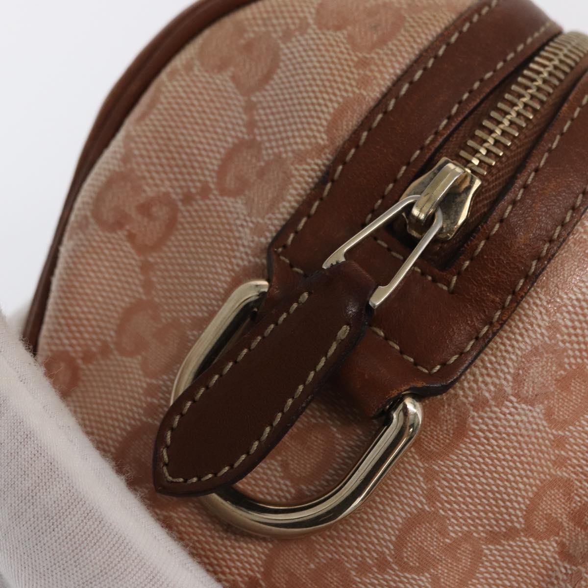 GUCCI GG Crystal Hand Bag Coated Canvas Pink Gold 181485 Auth ka2189