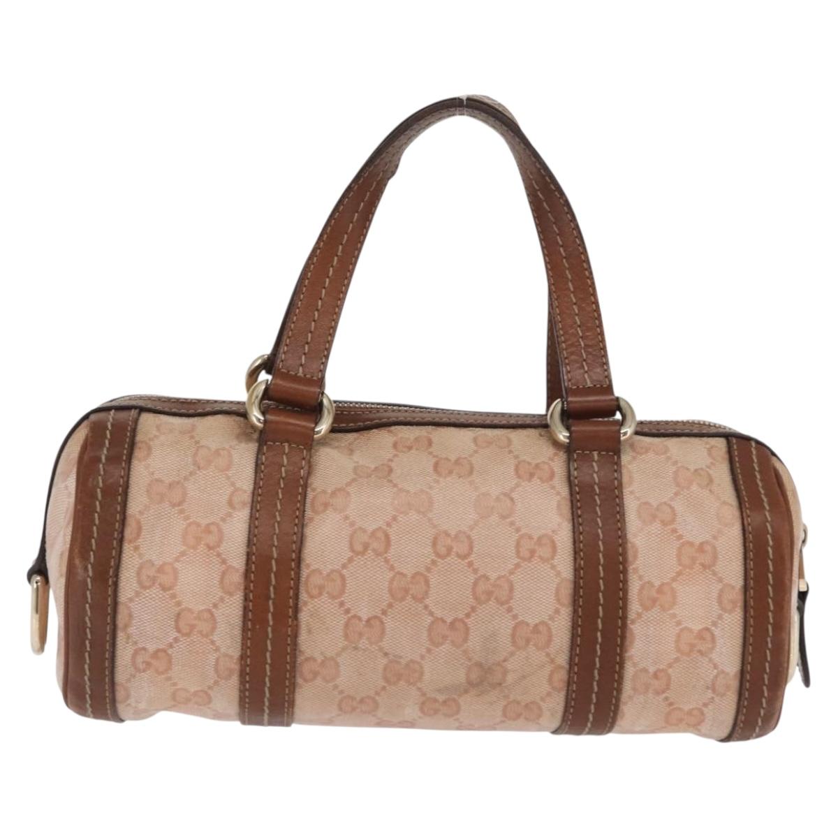 GUCCI GG Crystal Hand Bag Coated Canvas Pink Gold 181485 Auth ka2189