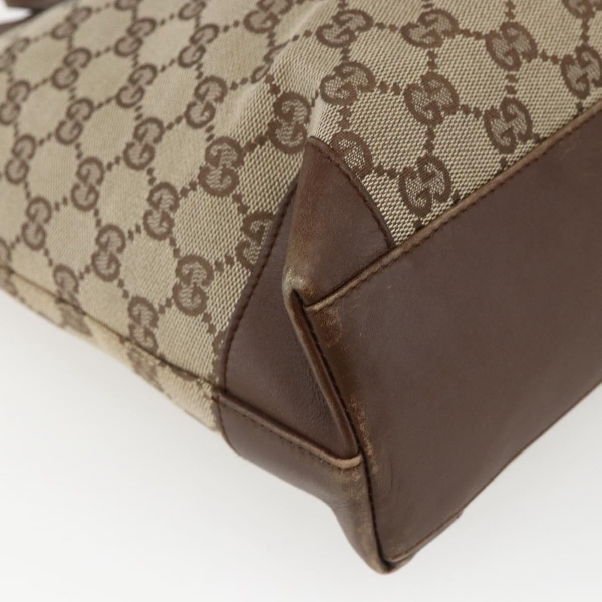 GUCCI GG Canvas Tote Bag Beige 002 1119 Auth ka2196