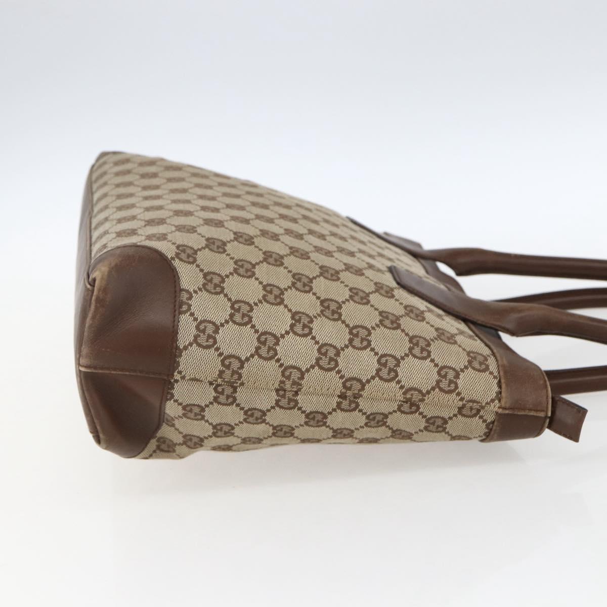 GUCCI GG Canvas Tote Bag Beige 002 1119 Auth ka2196