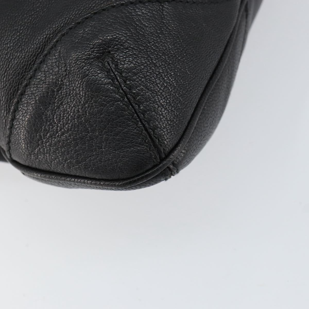 GUCCI Shoulder Bag Leather Black Gold 154392 Auth ka220