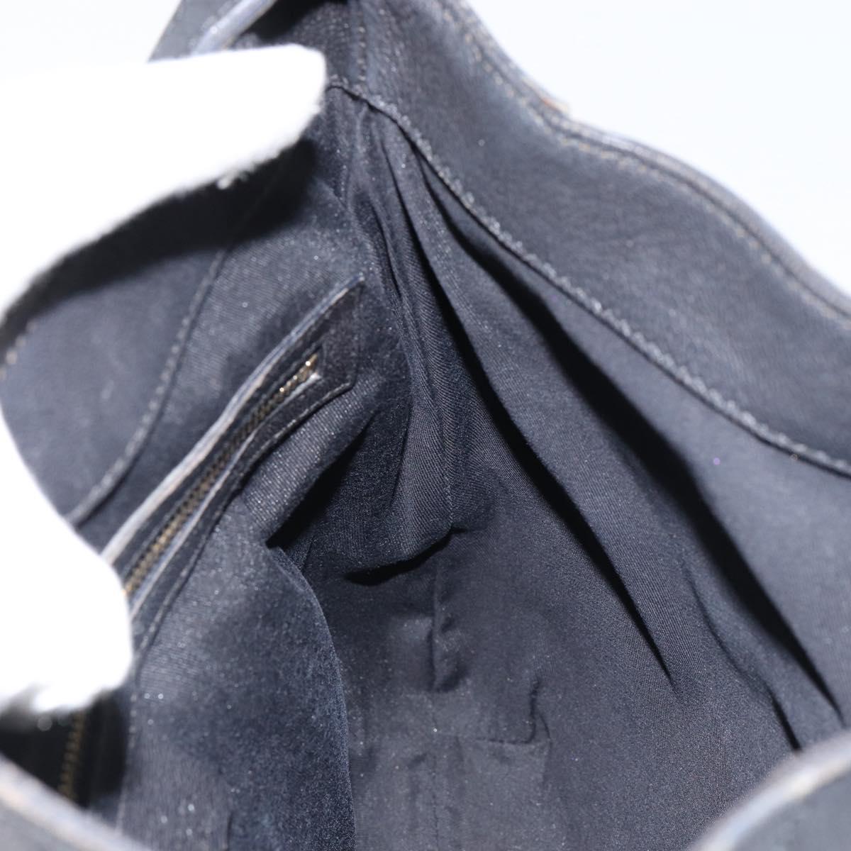 GUCCI Shoulder Bag Leather Black Gold 154392 Auth ka220