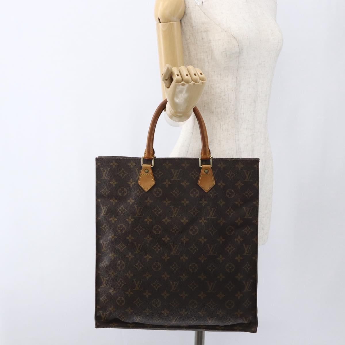 LOUIS VUITTON Monogram Sac Plat Hand Bag M51140 LV Auth ka2202