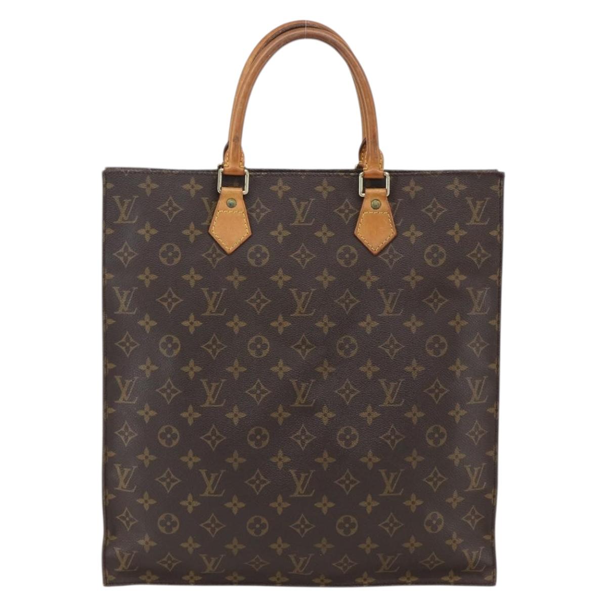 LOUIS VUITTON Monogram Sac Plat Hand Bag M51140 LV Auth ka2202