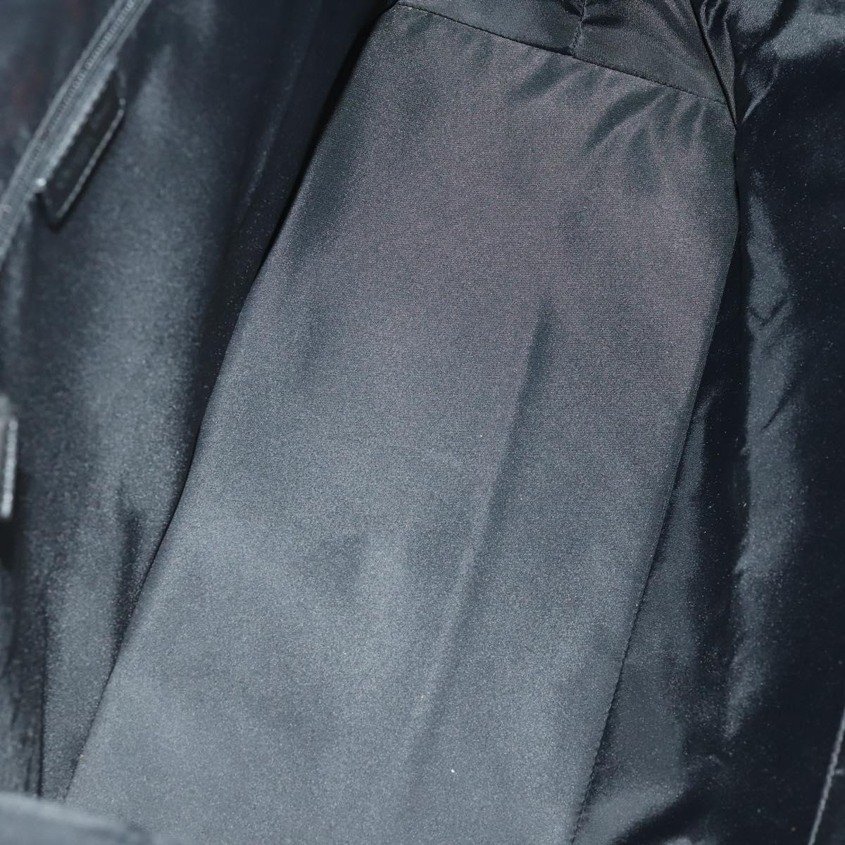 Christian Dior Trotter Canvas Boston Bag Black Silver Auth ka2203V