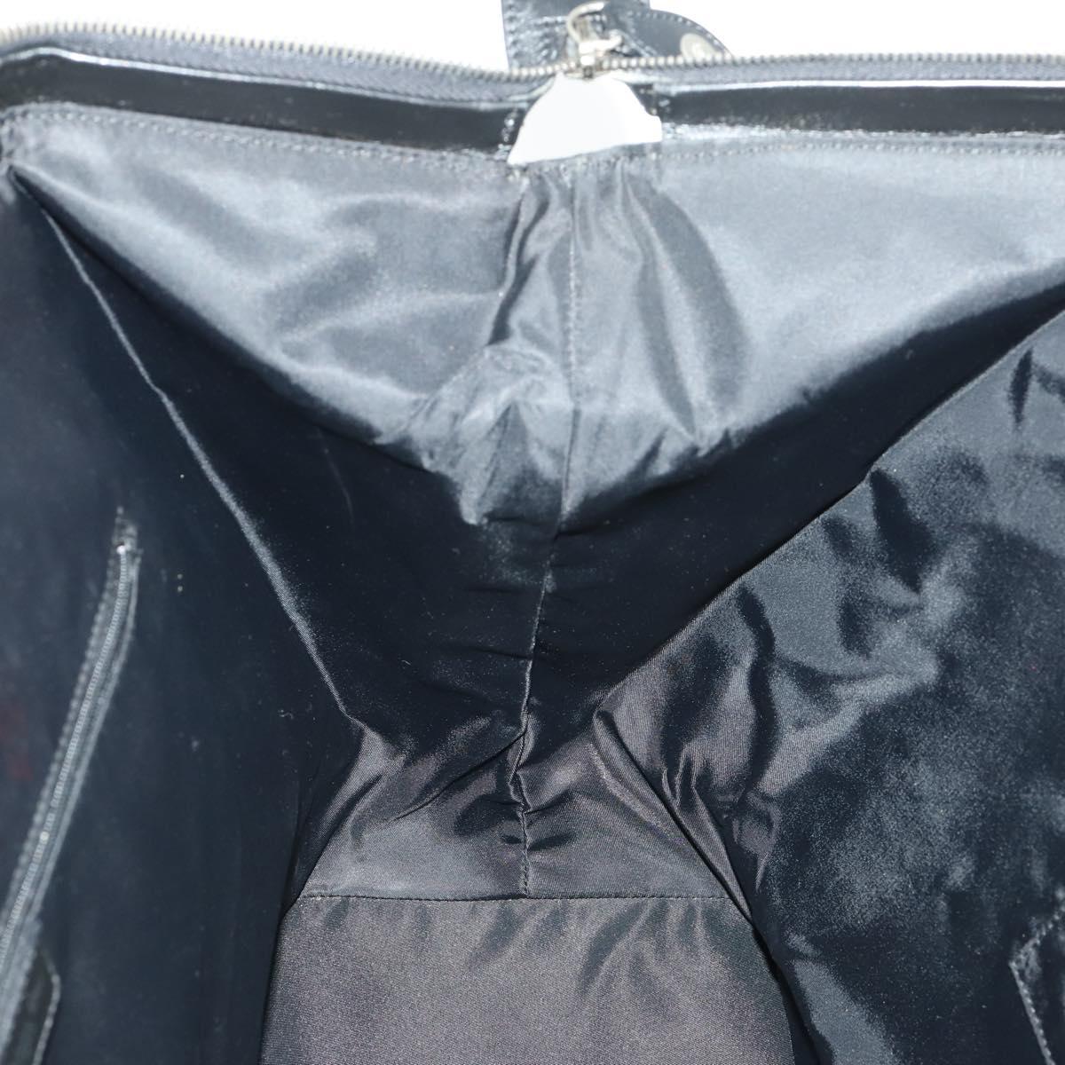 Christian Dior Trotter Canvas Boston Bag Black Silver Auth ka2203V