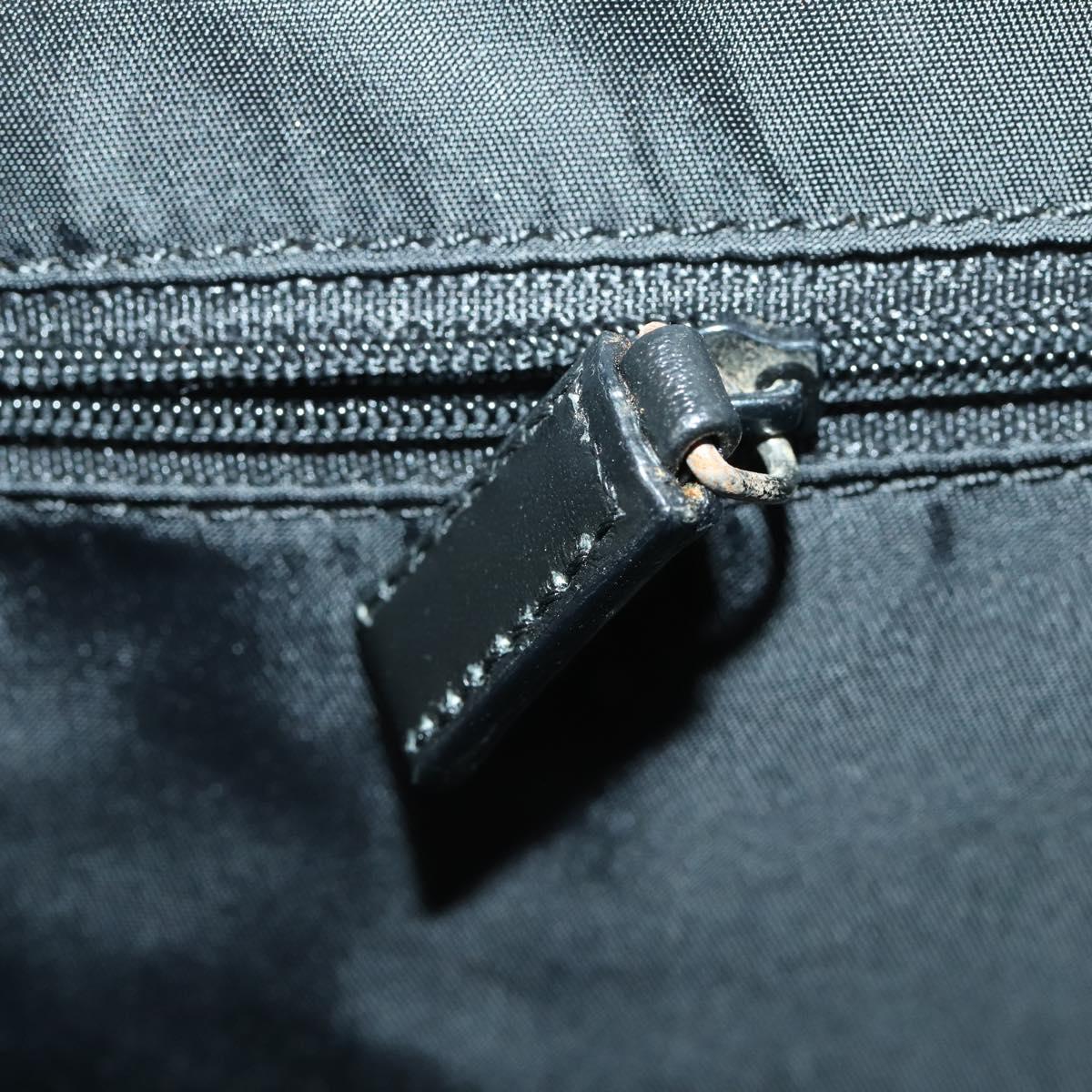 Christian Dior Trotter Canvas Boston Bag Black Silver Auth ka2203V