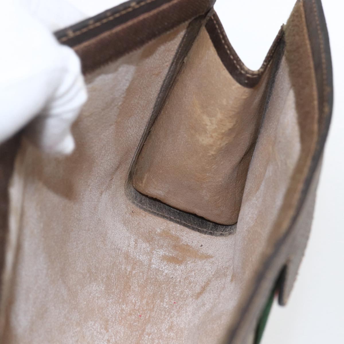 GUCCI GG Supreme Web Sherry Line Clutch Bag PVC Beige 67 014 2125 Auth ka2207