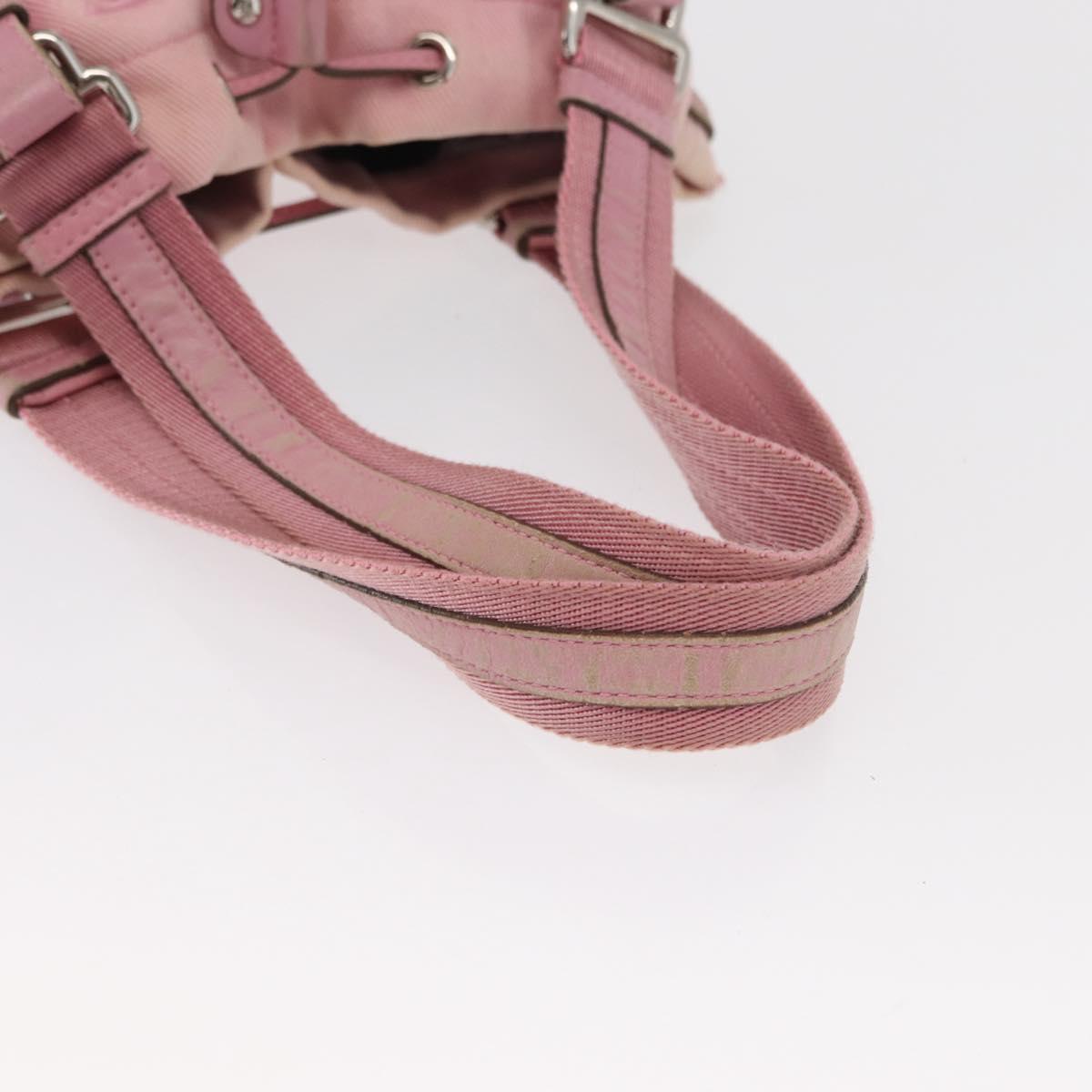 SAINT LAURENT Tote Bag Canvas Pink Silver 123435 Auth ka221